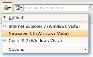 UI for choosing between user agent strings